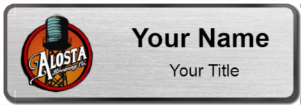 Custom name badges for Alosta Brewing Co