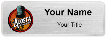 Custom name badges for Alosta Brewing Co