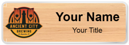 Custom name badges for Ancient City Brewing