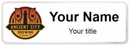 Custom name badges for Ancient City Brewing