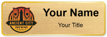 Custom name badges for Ancient City Brewing