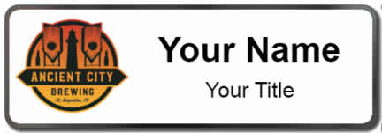 Custom name badges for Ancient City Brewing