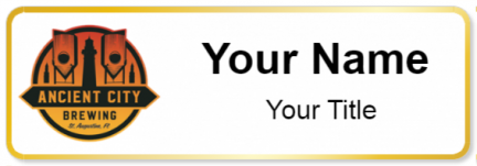 Custom name badges for Ancient City Brewing