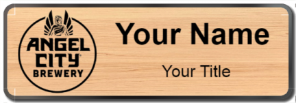 Custom name badges for Angel City Brewery