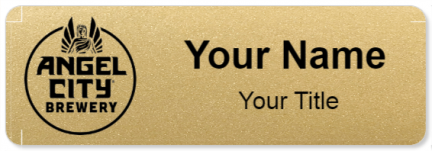 Custom name badges for Angel City Brewery