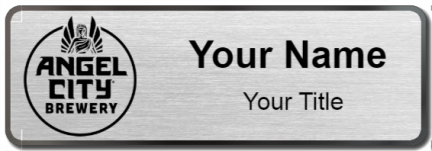 Custom name badges for Angel City Brewery