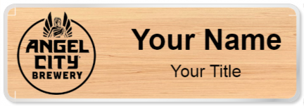 Custom name badges for Angel City Brewery