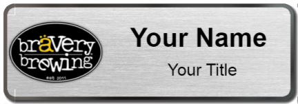 Custom name badges for Bravery Brewing