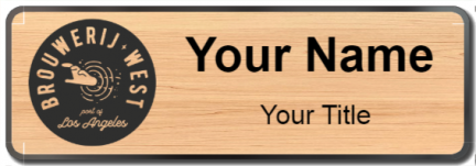 Custom name badges for Brouwerij West