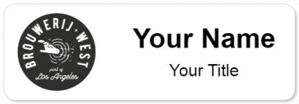 Custom name badges for Brouwerij West