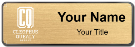 Custom name badges for Cleophus Quealy Beer Company