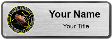 Custom name badges for Cosmic Brewery