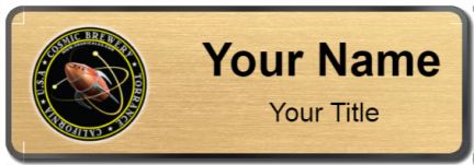 Custom name badges for Cosmic Brewery
