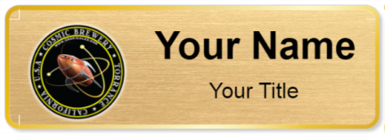 Custom name badges for Cosmic Brewery