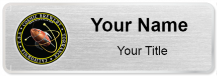 Custom name badges for Cosmic Brewery