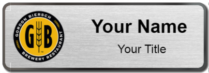 Custom name badges for Gordon Biersch Brewing Company