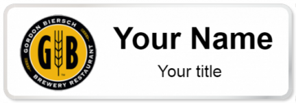 Custom name badges for Gordon Biersch Brewing Company