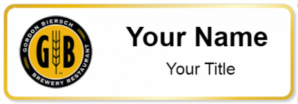 Custom name badges for Gordon Biersch Brewing Company