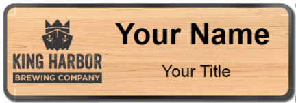 Custom name badges for King Harbor Brewing Company