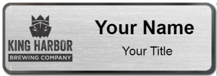 Custom name badges for King Harbor Brewing Company