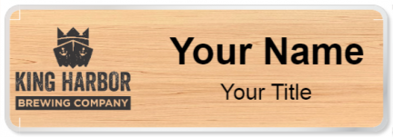 Custom name badges for King Harbor Brewing Company