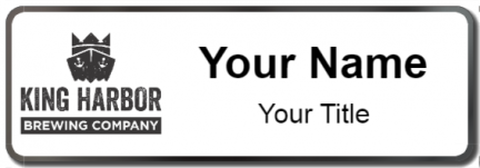 Custom name badges for King Harbor Brewing Company