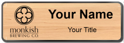 Custom name badges for Monkish Brewing Company