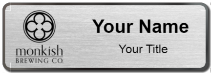 Custom name badges for Monkish Brewing Company