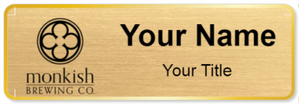 Custom name badges for Monkish Brewing Company