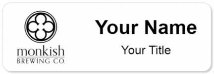 Custom name badges for Monkish Brewing Company