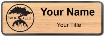 Custom name badges for Smog City Brewing Company