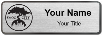 Custom name badges for Smog City Brewing Company