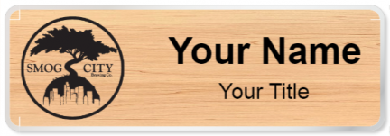 Custom name badges for Smog City Brewing Company