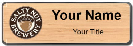 Custom name badges for Salty Nut Brewery