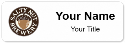 Custom name badges for Salty Nut Brewery