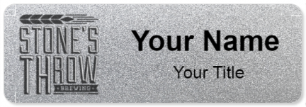 Custom name badges for Stones Throw Brewing