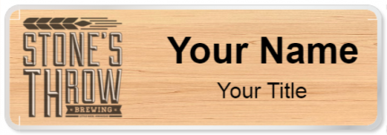 Custom name badges for Stones Throw Brewing