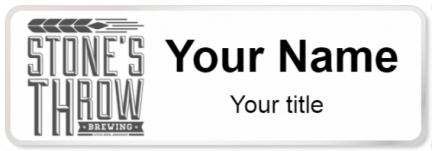 Custom name badges for Stones Throw Brewing