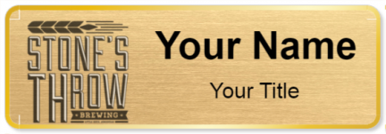 Custom name badges for Stones Throw Brewing