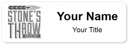 Custom name badges for Stones Throw Brewing