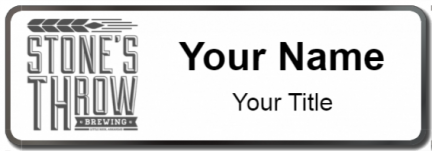 Custom name badges for Stones Throw Brewing