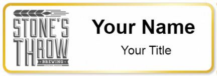 Custom name badges for Stones Throw Brewing