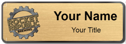Custom name badges for Rocket Republic Brewing