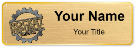 Custom name badges for Rocket Republic Brewing