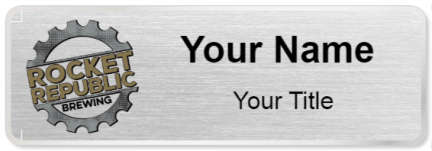 Custom name badges for Rocket Republic Brewing