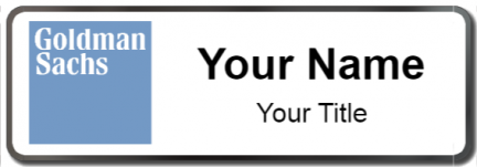 Custom name badges for Goldman Sachs