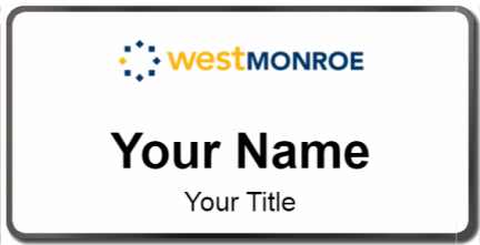 Custom name badges for West Monroe Partners
