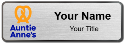 Custom name badges for Auntie Annes