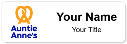 Custom name badges for Auntie Annes