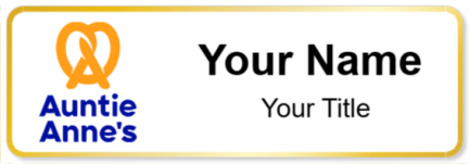 Custom name badges for Auntie Annes